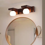Contemporary Retro Rubber Wood and Iron Glass Rectangular 2/3-Light Wall Sconce Lamp – Vanity Light for Bathroom