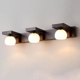 Contemporary Retro Rubber Wood and Iron Glass Rectangular 2/3-Light Wall Sconce Lamp – Vanity Light for Bathroom