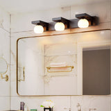 Contemporary Retro Rubber Wood and Iron Glass Rectangular 2/3-Light Wall Sconce Lamp – Vanity Light for Bathroom