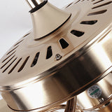 Traditional European Bell Floral Ceiling Fan Light with Iron & Wood, PVC Glass, 5-Light Downrod for Living Room