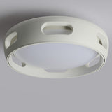 Nordic Contemporary Round Bladeless Ceiling Fan with LED Light – Semi-Flush Mount, PC & Acrylic, for Bedroom