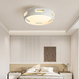 Nordic Contemporary Round Bladeless Ceiling Fan with LED Light – Semi-Flush Mount, PC & Acrylic, for Bedroom
