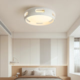 Nordic Contemporary Round Bladeless Ceiling Fan with LED Light – Semi-Flush Mount, PC & Acrylic, for Bedroom