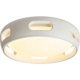 Nordic Contemporary Round Bladeless Ceiling Fan with LED Light – Semi-Flush Mount, PC & Acrylic, for Bedroom