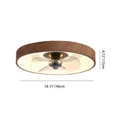 Sleek Modern Round Iron-Copper LED Flush-Mount Ceiling Fan Light with Acrylic Shade for Bedroom