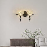 Contemporary Retro Iron Glass Round Petal Wall Sconce Lamp – 1/2/3/4-Light Vanity Light for Bathroom