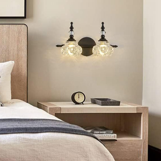Contemporary Retro Iron Glass Round Petal Wall Sconce Lamp – 1/2/3/4-Light Vanity Light for Bathroom