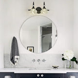 Contemporary Retro Iron Glass Round Petal Wall Sconce Lamp – 1/2/3/4-Light Vanity Light for Bathroom