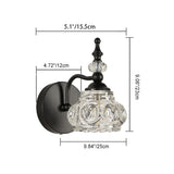 Contemporary Retro Iron Glass Round Petal Wall Sconce Lamp – 1/2/3/4-Light Vanity Light for Bathroom