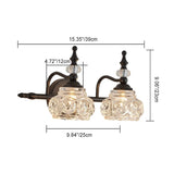 Contemporary Retro Iron Glass Round Petal Wall Sconce Lamp – 1/2/3/4-Light Vanity Light for Bathroom