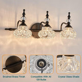 Contemporary Retro Iron Glass Round Petal Wall Sconce Lamp – 1/2/3/4-Light Vanity Light for Bathroom