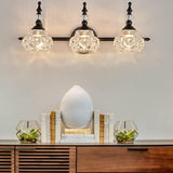 Contemporary Retro Iron Glass Round Petal Wall Sconce Lamp – 1/2/3/4-Light Vanity Light for Bathroom