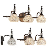 Contemporary Retro Iron Glass Round Petal Wall Sconce Lamp – 1/2/3/4-Light Vanity Light for Bathroom
