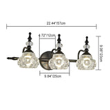 Contemporary Retro Iron Glass Round Petal Wall Sconce Lamp – 1/2/3/4-Light Vanity Light for Bathroom