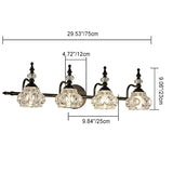 Contemporary Retro Iron Glass Round Petal Wall Sconce Lamp – 1/2/3/4-Light Vanity Light for Bathroom