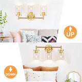Sleek Contemporary Industrial Metal & Glass Cylinder 3‑Light Wall Sconce for Bathroom Vanity
