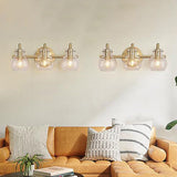 Modern Minimalist 3-Light Wall Sconce Vanity Light with Metal & Glass Ball for Bathroom