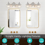 Modern Minimalist 3-Light Wall Sconce Vanity Light with Metal & Glass Ball for Bathroom