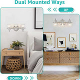 Modern Minimalist 3-Light Wall Sconce Vanity Light with Metal & Glass Ball for Bathroom