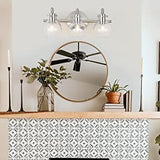 Modern Minimalist 3-Light Wall Sconce Vanity Light with Metal & Glass Ball for Bathroom