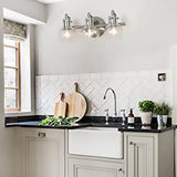 Modern Minimalist 3-Light Wall Sconce Vanity Light with Metal & Glass Ball for Bathroom