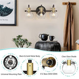 Modern Minimalist 3-Light Wall Sconce Vanity Light with Metal & Glass Ball for Bathroom