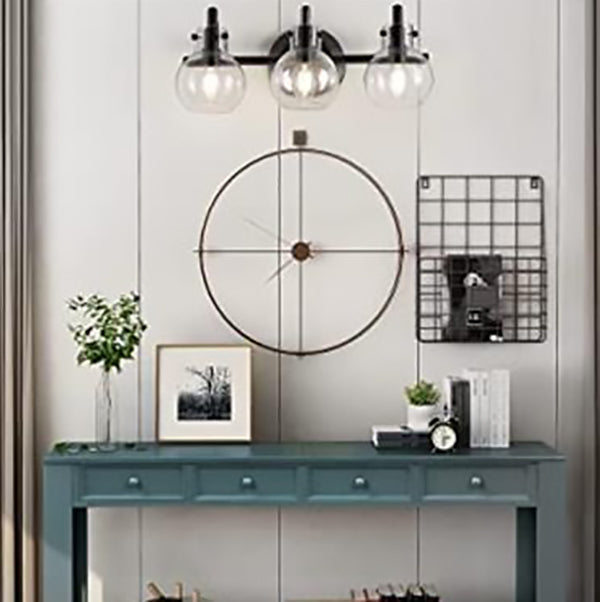 Modern Minimalist 3-Light Wall Sconce Vanity Light with Metal & Glass Ball for Bathroom
