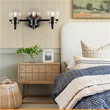 Modern Minimalist 3-Light Wall Sconce Vanity Light with Metal & Glass Ball for Bathroom