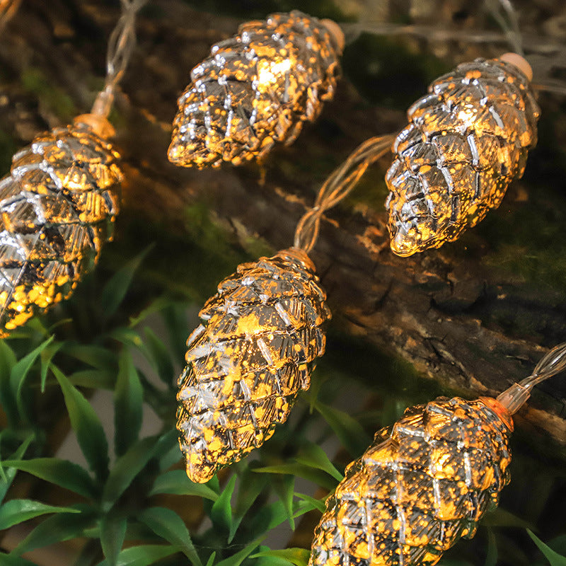 Contemporary Pine Cone LED String Lights – USB/Battery Powered, PE Material, Ideal for Entertainment Room