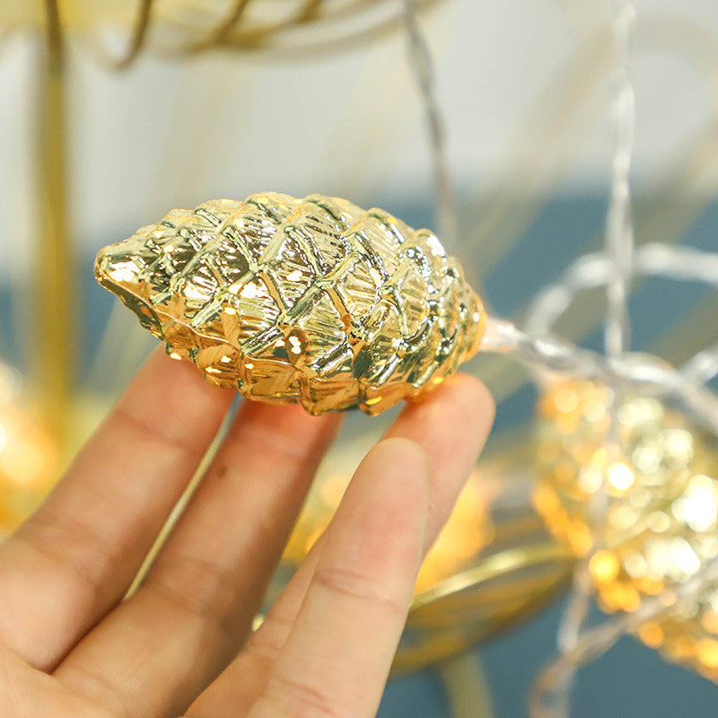 Contemporary Pine Cone LED String Lights – USB/Battery Powered, PE Material, Ideal for Entertainment Room