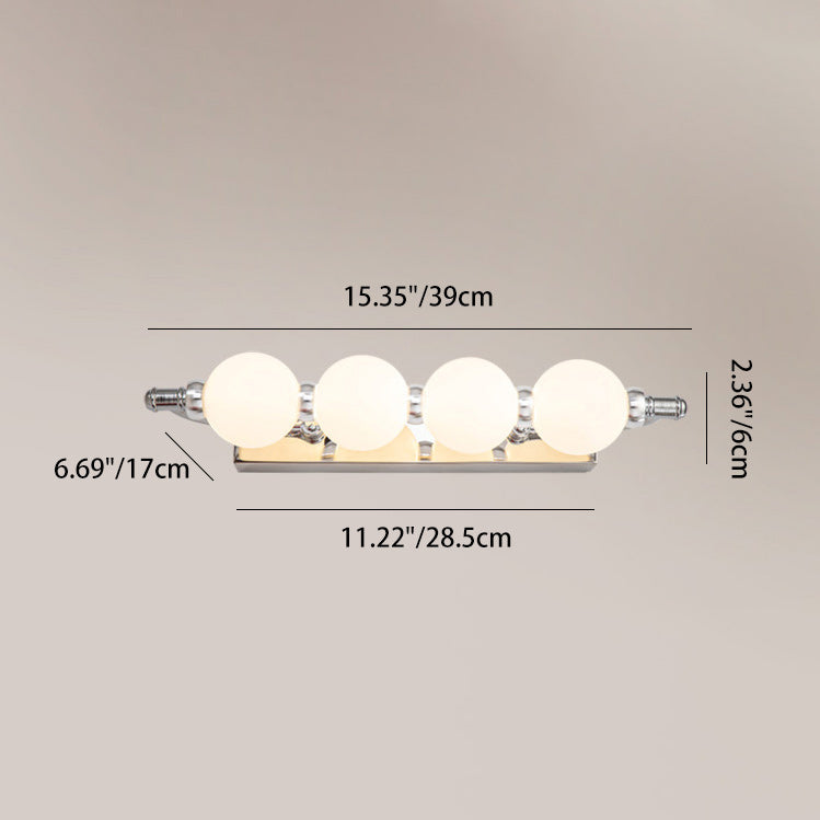 Contemporary Nordic LED Wall Sconce with PC Ball Diffuser — Stainless Steel & Aluminum Vanity Lighting for Bathroom