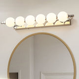 Contemporary Nordic LED Wall Sconce with PC Ball Diffuser — Stainless Steel & Aluminum Vanity Lighting for Bathroom