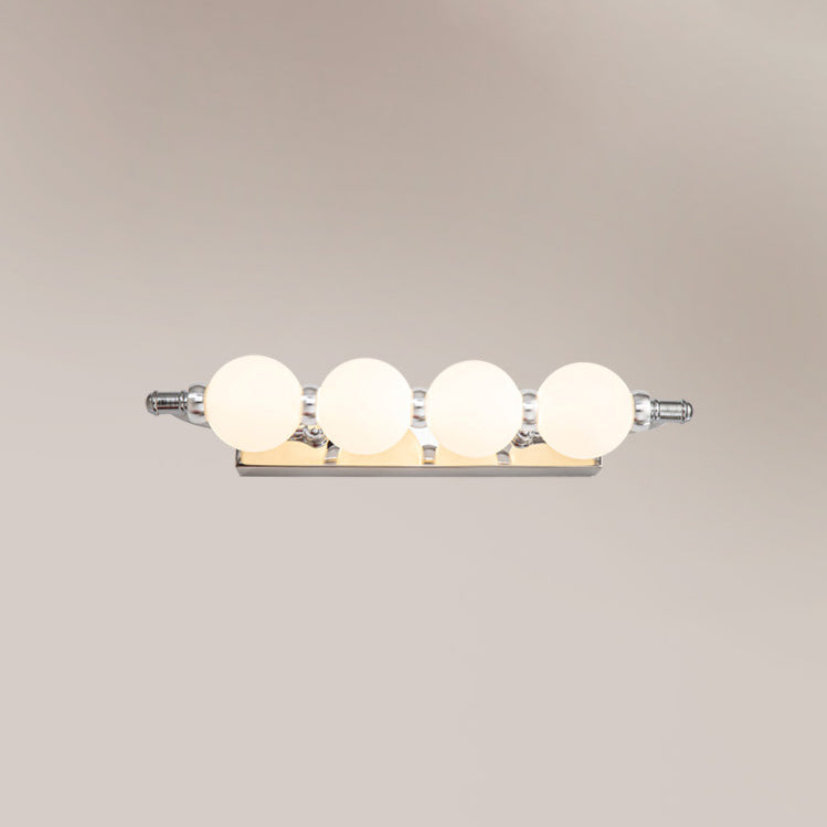 Contemporary Nordic LED Wall Sconce with PC Ball Diffuser — Stainless Steel & Aluminum Vanity Lighting for Bathroom
