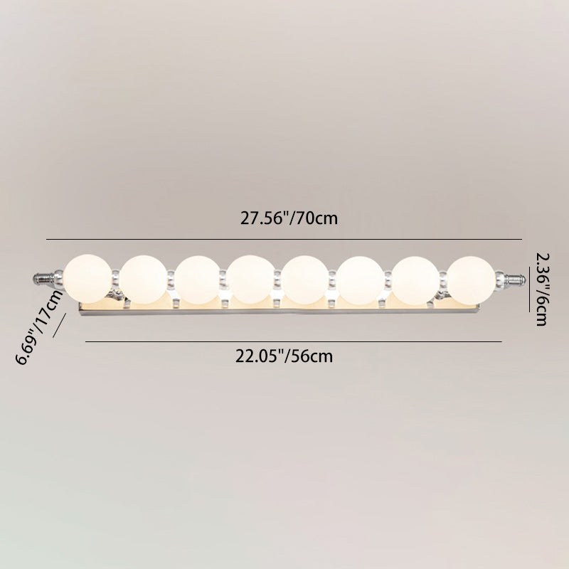 Contemporary Nordic LED Wall Sconce with PC Ball Diffuser — Stainless Steel & Aluminum Vanity Lighting for Bathroom