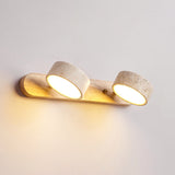 Traditional Japanese Travertine Wood Round Rotating LED Wall Sconce Lamp – Bathroom Vanity Lighting