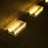 Modern Simplicity Solar LED Ice Brick Outdoor Light - Waterproof Acrylic Rectangular Landscape Lighting for Garden