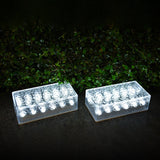Modern Simplicity Solar LED Ice Brick Outdoor Light - Waterproof Acrylic Rectangular Landscape Lighting for Garden