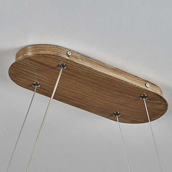 Traditional Japanese-Style LED Chandeliers – Iron, Fiberglass & Silica, Wavy Driftwood Imitation, Island Light for Dining Room