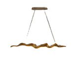 Traditional Japanese-Style LED Chandeliers – Iron, Fiberglass & Silica, Wavy Driftwood Imitation, Island Light for Dining Room
