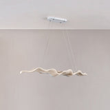 Traditional Japanese-Style LED Chandeliers – Iron, Fiberglass & Silica, Wavy Driftwood Imitation, Island Light for Dining Room