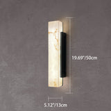 Traditional Chinese-Style Waterproof Imitation Marble Stainless Steel Rectangular LED Wall Sconce Lamp for Outdoor Patio