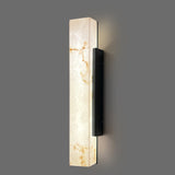 Traditional Chinese-Style Waterproof Imitation Marble Stainless Steel Rectangular LED Wall Sconce Lamp for Outdoor Patio