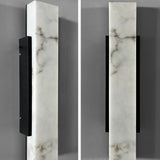 Traditional Chinese-Style Waterproof Imitation Marble Stainless Steel Rectangular LED Wall Sconce Lamp for Outdoor Patio