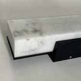 Traditional Chinese-Style Waterproof Imitation Marble Stainless Steel Rectangular LED Wall Sconce Lamp for Outdoor Patio
