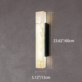 Traditional Chinese-Style Waterproof Imitation Marble Stainless Steel Rectangular LED Wall Sconce Lamp for Outdoor Patio