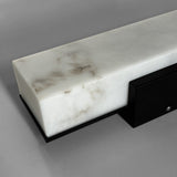 Traditional Chinese-Style Waterproof Imitation Marble Stainless Steel Rectangular LED Wall Sconce Lamp for Outdoor Patio