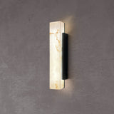Traditional Chinese-Style Waterproof Imitation Marble Stainless Steel Rectangular LED Wall Sconce Lamp for Outdoor Patio