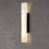 Traditional Chinese-Style Waterproof Imitation Marble Stainless Steel Rectangular LED Wall Sconce Lamp for Outdoor Patio