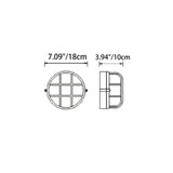 Weatherproof Contemporary Industrial Aluminum 1-Light Wall Sconce with Frosted Round Glass for Outdoor Patio Lighting