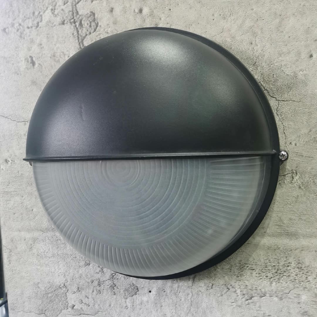 Weatherproof Contemporary Industrial Aluminum 1-Light Wall Sconce with Frosted Round Glass for Outdoor Patio Lighting